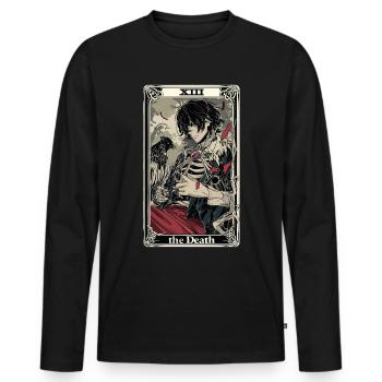 Carte de Tarot sorcellerie occulte Anime Goth - T-shirt manches longues Premium bio Homme - noir - Devant - Nico (187cm)