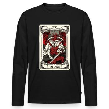 Carte de Tarot sorcellerie occulte Anime Goth - T-shirt manches longues Premium bio Homme - noir - Devant - Nico (187cm)