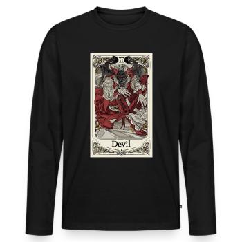 Carte de Tarot sorcellerie occulte Anime Goth - T-shirt manches longues Premium bio Homme - noir - Devant - Nico (187cm)