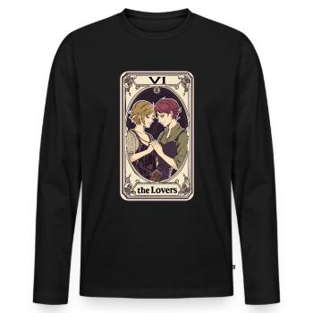 Carte de Tarot sorcellerie occulte Anime Goth - T-shirt manches longues Premium bio Homme - noir - Devant - Nico (187cm)
