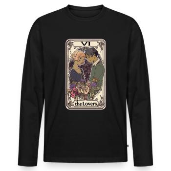 Carte de Tarot sorcellerie occulte Anime Goth - T-shirt manches longues Premium bio Homme - noir - Devant - Nico (187cm)
