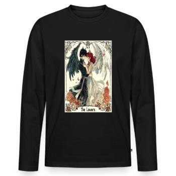 Tarotkarte Hexerei Okkult Anime Goth - Männer Premium Bio Langarmshirt - Schwarz - Vorne - Nico (187cm)