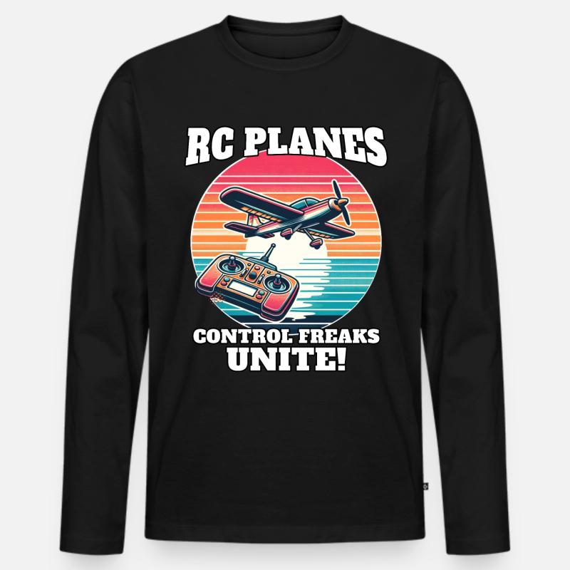 Modellflugzeug Modellflieger - Männer Premium Bio Langarmshirt - Schwarz