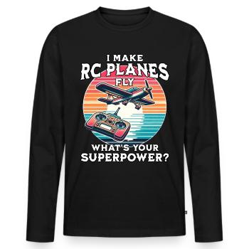 Avion RC - T-shirt manches longues Premium bio Homme - noir - Devant - Nico (187cm)