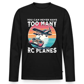 Maquette d’avion Avion RC - T-shirt manches longues Premium bio Homme - noir - Devant - Nico (187cm)