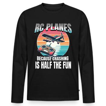 Maquette d’avion Avion RC - T-shirt manches longues Premium bio Homme - noir - Devant - Nico (187cm)