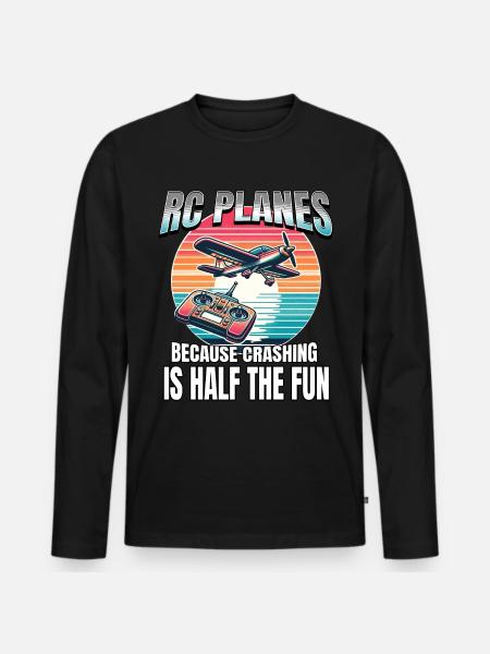 Model Airplane RC Airplane - Men's Premium Organic Long Sleeve Shirt - black