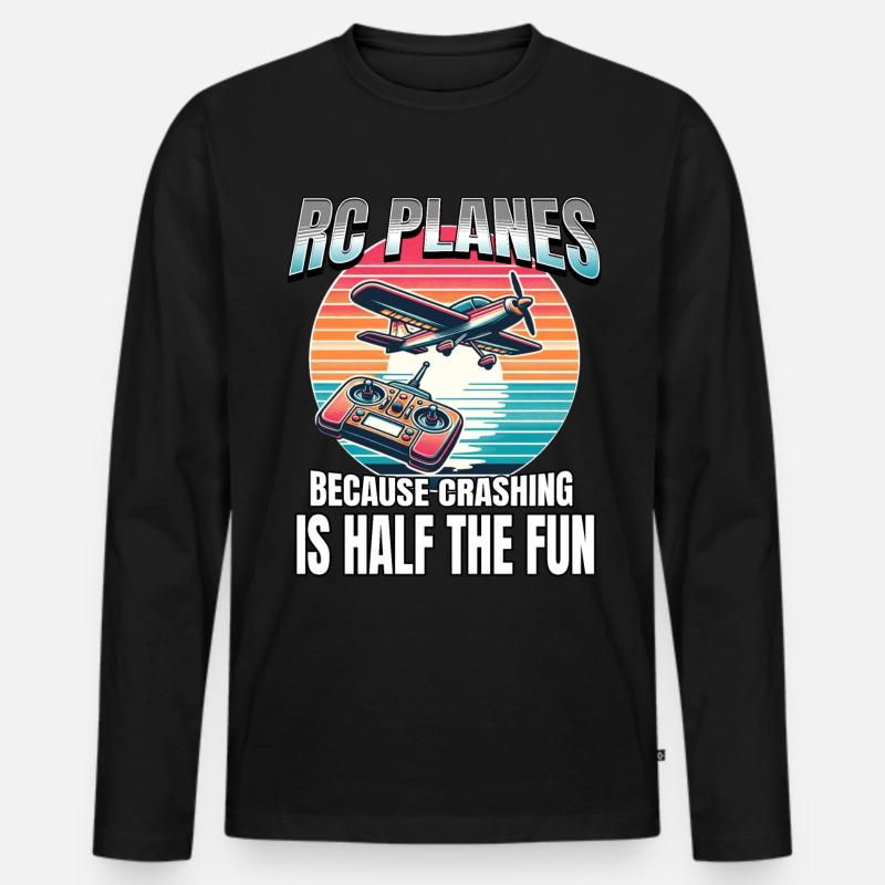 Modellflugzeug RC Flugzeug - Männer Premium Bio Langarmshirt - Schwarz