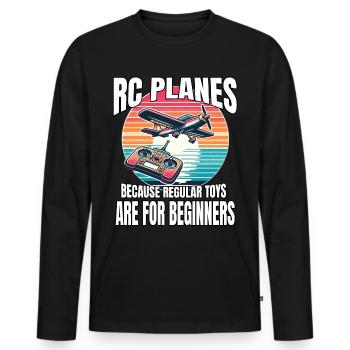 Maquette d’avion Avion RC - T-shirt manches longues Premium bio Homme - noir - Devant - Nico (187cm)