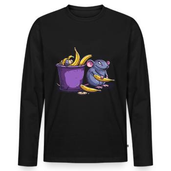 Anti détritus Pas de recyclage de l’environnement - T-shirt manches longues Premium bio Homme - noir - Devant - Nico (187cm)