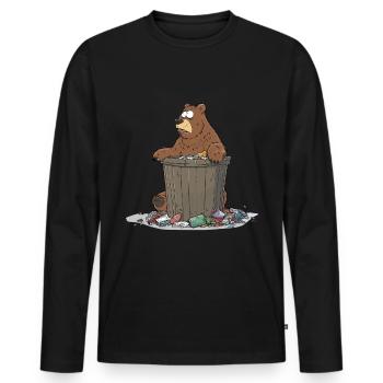 Anti détritus Pas de recyclage de l’environnement - T-shirt manches longues Premium bio Homme - noir - Devant - Nico (187cm)