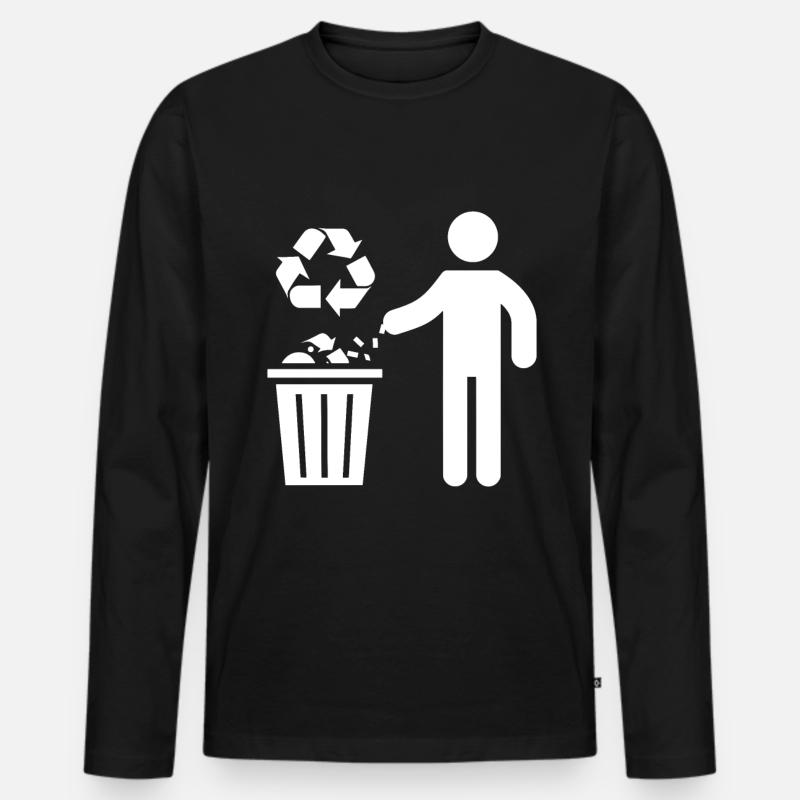 Anti Littering No Environment Recycle - Männer Premium Bio Langarmshirt - Schwarz