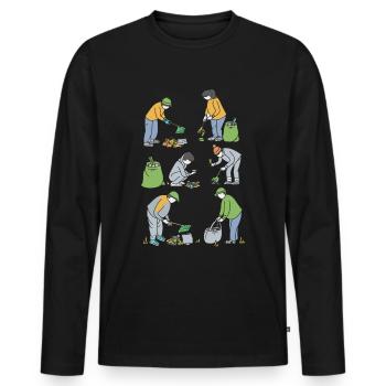Anti Littering No Environment Recycle - Men's Premium Organic Long Sleeve Shirt - black - Front - Nico (187cm)
