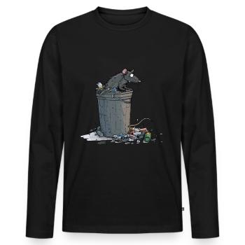 Anti détritus Pas de recyclage de l’environnement - T-shirt manches longues Premium bio Homme - noir - Devant - Nico (187cm)
