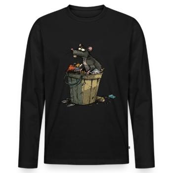Anti détritus Pas de recyclage de l’environnement - T-shirt manches longues Premium bio Homme - noir - Devant - Nico (187cm)