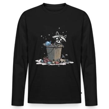 Anti détritus Pas d’environnement Recycler - T-shirt manches longues Premium bio Homme - noir - Devant - Nico (187cm)