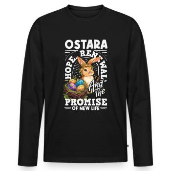 Pâques Eostre Printemps païen - T-shirt manches longues Premium bio Homme - noir - Devant - Nico (187cm)