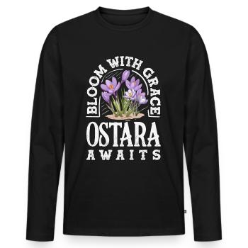 Easter Eostre Pagan Spring - Men's Premium Organic Long Sleeve Shirt - black - Front - Nico (187cm)