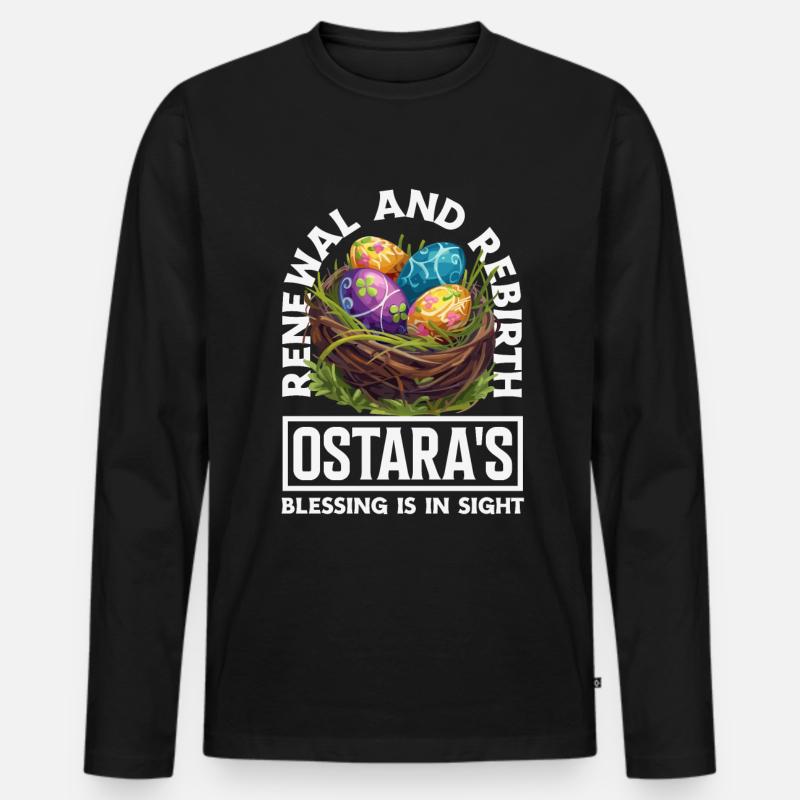 Easter Eostre Pagan Spring - Men's Premium Organic Long Sleeve Shirt - black