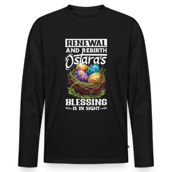 Easter Eostre Pagan Spring - Men's Premium Organic Long Sleeve Shirt - black - Front - Nico (187cm)