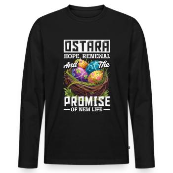 Pâques Eostre Printemps païen - T-shirt manches longues Premium bio Homme - noir - Devant - Nico (187cm)