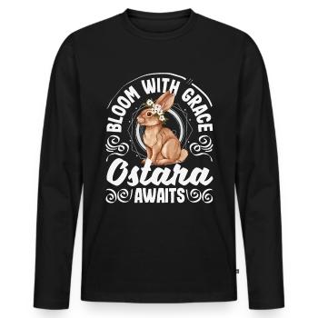 Easter Eostre Pagan Spring - Men's Premium Organic Long Sleeve Shirt - black - Front - Nico (187cm)