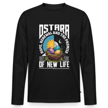 Easter Eostre Pagan Spring - Men's Premium Organic Long Sleeve Shirt - black - Front - Nico (187cm)