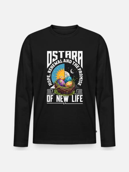 Easter Eostre Pagan Spring - Men's Premium Organic Long Sleeve Shirt - black