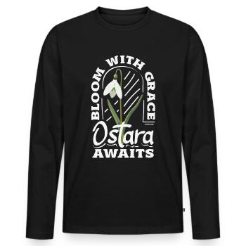 Easter Eostre Pagan Spring - Men's Premium Organic Long Sleeve Shirt - black - Front - Nico (187cm)