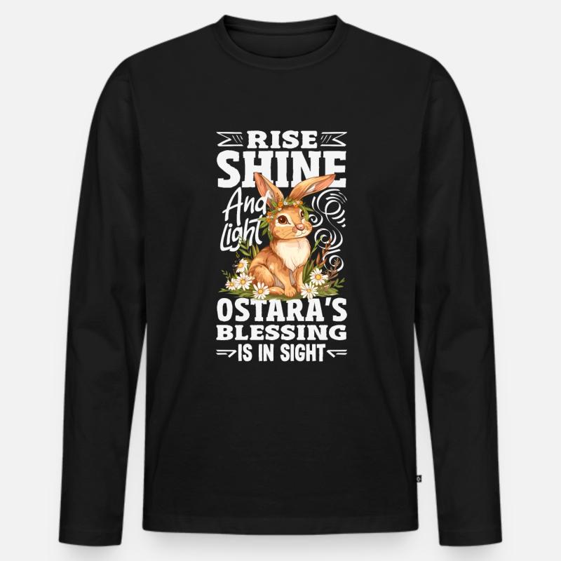 Easter Eostre Pagan Spring - Men's Premium Organic Long Sleeve Shirt - black