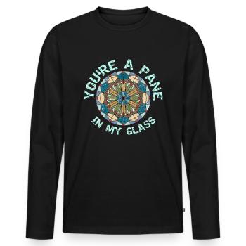 Lustiger Buntglas-künstler - Männer Premium Bio Langarmshirt - Schwarz - Vorne - Nico (187cm)