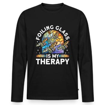 Lustiger Buntglas-künstler - Männer Premium Bio Langarmshirt - Schwarz - Vorne - Nico (187cm)