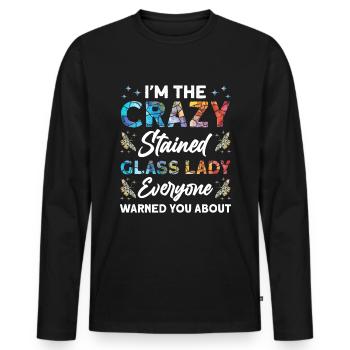 Lustiger Buntglas-künstler - Männer Premium Bio Langarmshirt - Schwarz - Vorne - Nico (187cm)