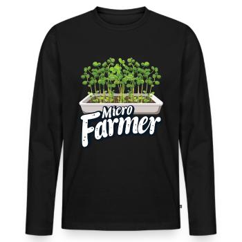 Microgreen Agriculture Gartenarbeit - Männer Premium Bio Langarmshirt - Schwarz - Vorne - Nico (187cm)