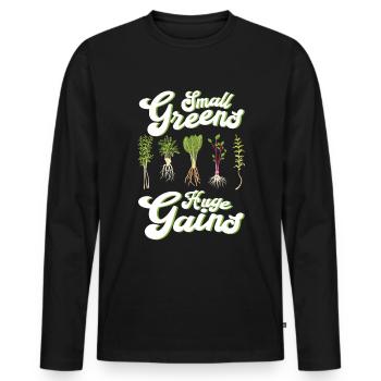 Microgreen Agriculture Gardening - Men's Premium Organic Long Sleeve Shirt - black - Front - Nico (187cm)