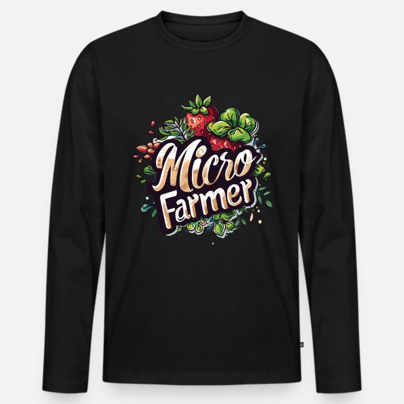 Microgreen Agriculture Gartenarbeit - Männer Premium Bio Langarmshirt - Schwarz