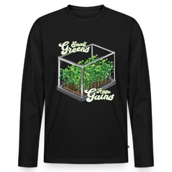 Microgreen Agriculture Gardening - Men's Premium Organic Long Sleeve Shirt - black - Front - Nico (187cm)