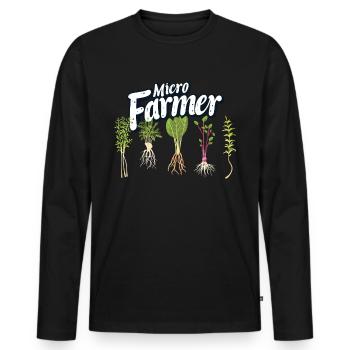 Microgreen Agriculture Gardening - Men's Premium Organic Long Sleeve Shirt - black - Front - Nico (187cm)