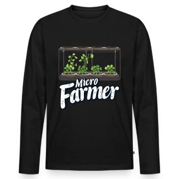 Microgreen Agriculture Gartenarbeit - Männer Premium Bio Langarmshirt - Schwarz - Vorne - Nico (187cm)