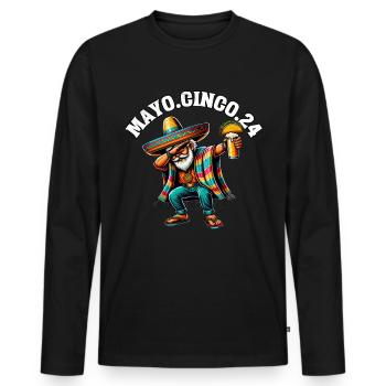 Cinco De Mayo 2024 - Men's Premium Organic Long Sleeve Shirt - black - Front - Nico (187cm)