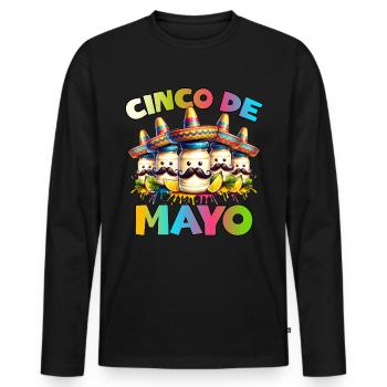 Cinco De Mayo Mayonnaise - T-shirt manches longues Premium bio Homme - noir - Devant - Nico (187cm)