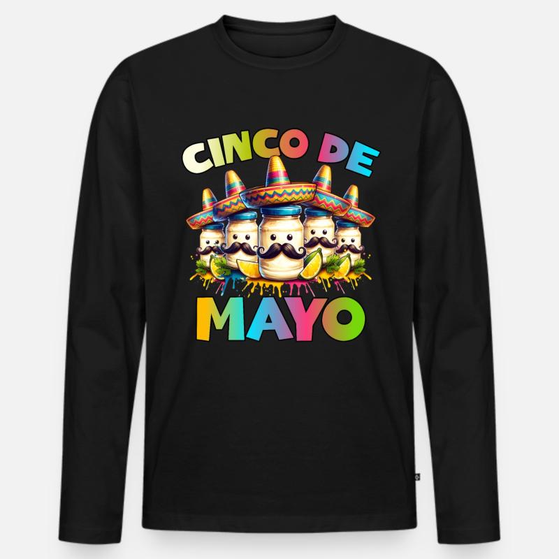 Cinco De Mayo Mayonnaise - Männer Premium Bio Langarmshirt - Schwarz