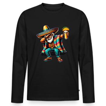 Mexikaner Dabbing Mexican - Männer Premium Bio Langarmshirt - Schwarz - Vorne - Nico (187cm)