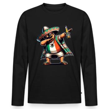 Mexiko Mexikaner - Männer Premium Bio Langarmshirt - Schwarz - Vorne - Nico (187cm)