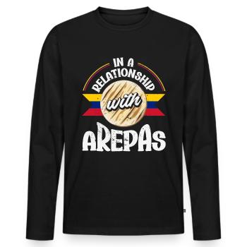 Arepas Colombien Venezuela Nourriture - T-shirt manches longues Premium bio Homme - noir - Devant - Nico (187cm)
