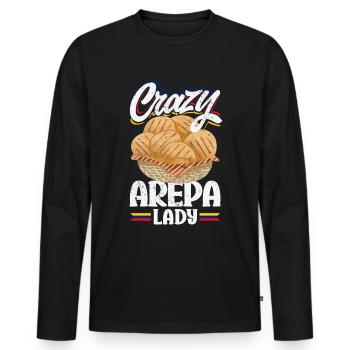 Arepas Colombien Venezuela Nourriture - T-shirt manches longues Premium bio Homme - noir - Devant - Nico (187cm)