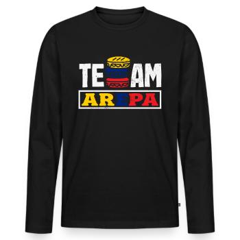 Arepas Colombien Venezuela Nourriture - T-shirt manches longues Premium bio Homme - noir - Devant - Nico (187cm)