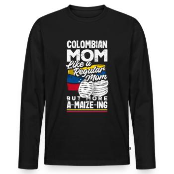 Arepas Colombien Venezuela Nourriture - T-shirt manches longues Premium bio Homme - noir - Devant - Nico (187cm)