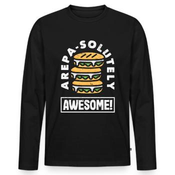 Arepas Colombien Venezuela Nourriture - T-shirt manches longues Premium bio Homme - noir - Devant - Nico (187cm)