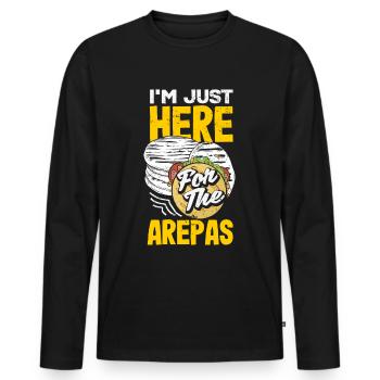 Arepas Colombien Venezuela Nourriture - T-shirt manches longues Premium bio Homme - noir - Devant - Nico (187cm)